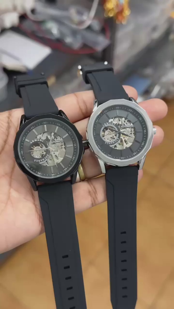 EMPORIO ARMANI MECCANICO AUTOMATIC SILICON BELT